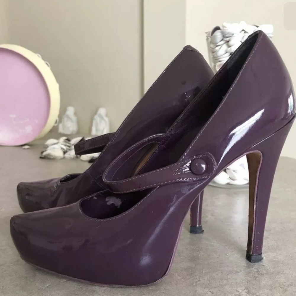 Aldo purple Platform Mary Jane Heels 7